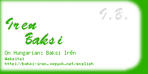iren baksi business card